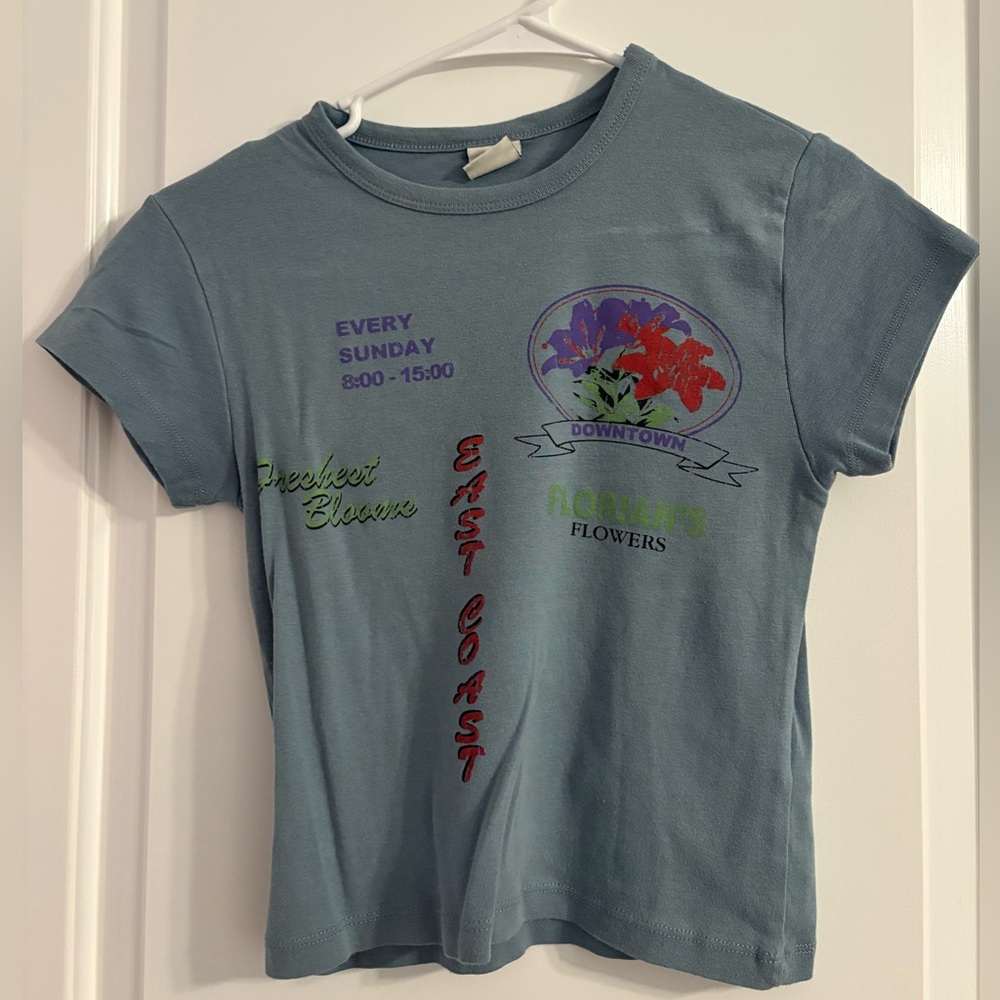 Urban Outfitters Graphic Blue Baby Tee